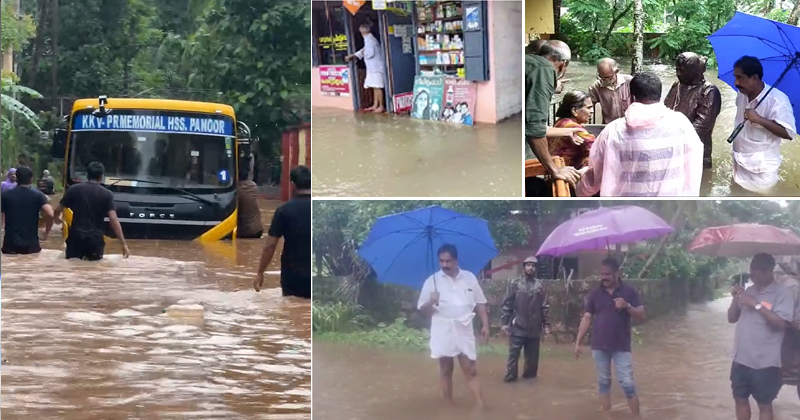 കണ്ണൂരില്‍ മഴക്കെടുതി രൂക്ഷം; പുഴകളില്‍ മലവെള്ളപ്പാച്ചില്‍, ഉരുള്‍പൊട്ടലെന്ന് സംശയം; വിദ്യാഭ്യാസ സ്ഥാപനങ്ങള്‍ക്ക് നാളെ അവധി