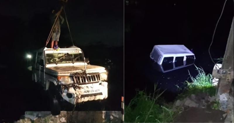പോലീസ് ജീപ്പ് പാർവതി പുത്തനാറിലേക്ക് മറിഞ്ഞു; രണ്ടു പോലീസുകാർക്ക് അത്ഭുത രക്ഷപ്പെടല്‍