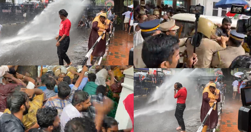 ജോയിയുടെ മരണത്തില്‍ പ്രതിഷേധിച്ച് നഗരസഭയിലേക്ക് യൂത്ത് കോണ്‍ഗ്രസ് മാര്‍ച്ച്; പോലീസിന്‍റെ അതിക്രമം, ജലപീരങ്കി പ്രയോഗിച്ചു