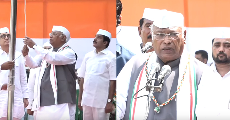78-ാമത് സ്വാതന്ത്ര്യ ദിനാഘോഷത്തില്‍ എഐസിസി ആസ്ഥാനത്ത് പതാക ഉയർത്തി കോൺഗ്രസ് അദ്ധ്യക്ഷൻ മല്ലികാർജുൻ ഖാർഗെ