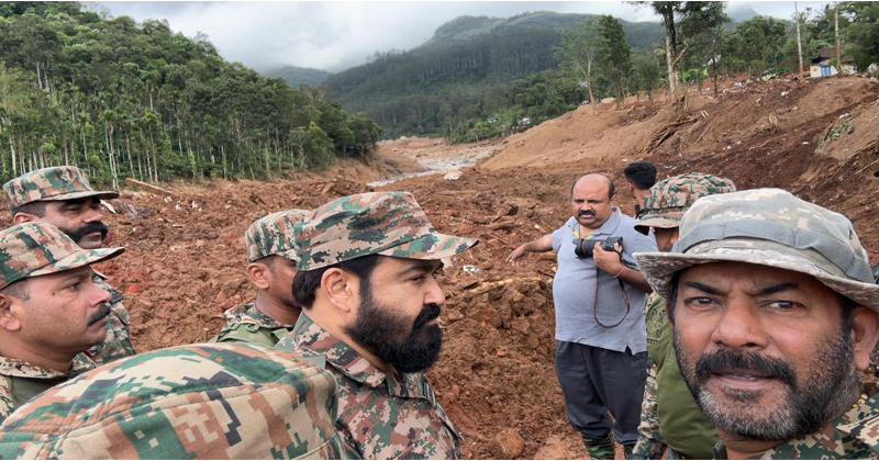 വയനാട്ടിലെ ദുരന്തഭൂമിയിൽ നിന്ന് മേജര്‍ രവിയുടെ സെല്‍ഫി; വിമര്‍ശനം ഉയരുന്നു