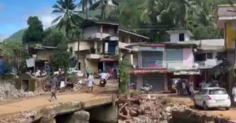 വിലങ്ങാട് ഉരുള്‍പൊട്ടലില്‍ തകർന്ന പാലത്തിന് കൈവരി വെക്കാനെത്തി പൊതുമരാമത്ത് ജീവനക്കാർ; തടഞ്ഞുവെച്ച് നാട്ടുകാർ