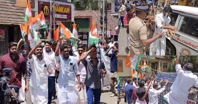 മന്ത്രി സജി ചെറിയാന്‍ രാജി വെയ്ക്കണം; ഓഫീസിലേക്ക് യൂത്ത് കോൺഗ്രസ് മാർച്ച്