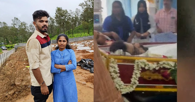 ശ്രുതിക്ക് തുണയായി ഇനി ജെന്‍സണ്‍ ഇല്ല; അന്ത്യചുംബനം നല്‍കി യാത്രയാക്കി ശ്രുതി