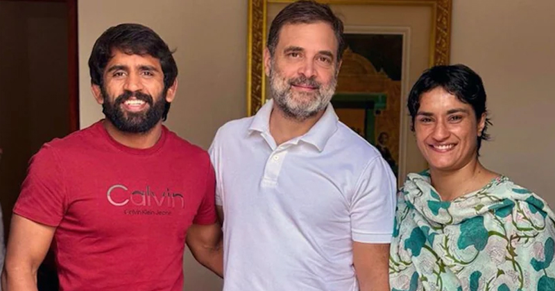 രാഹുല്‍ ഗാന്ധിയുമായി കൂടിക്കാഴ്ച നടത്തി ഗുസ്തി താരം വിനേഷ് ഫോഗട്ടും ബജ്രംഗ് പൂനിയയും
