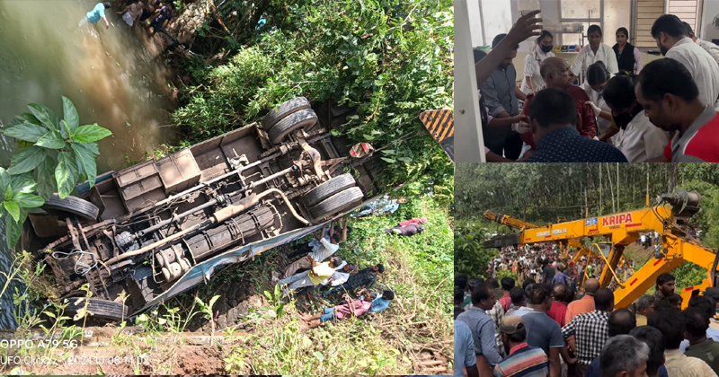 കോഴിക്കോട് തിരുവമ്പാടിയിൽ കെഎസ്ആര്‍ടിസി ബസ് പുഴയിലേക്ക് മറിഞ്ഞ് അപകടം; രണ്ടു മരണം, നിരവധി പേര്‍ക്ക് പരുക്ക്