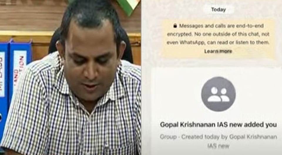 ഹിന്ദു IAS ഉദ്യോഗസ്ഥരുടെ പേരിൽ വാട്സ്ആപ്പ് ഗ്രൂപ്പ് ; വിവാദമായതോടെ മണിക്കൂറുകൾക്കകം ഡിലീറ്റ് ചെയ്തു; ഫോൺ ഹാക്ക് ചെയ്‌തെന്ന് വിശദീകരണം