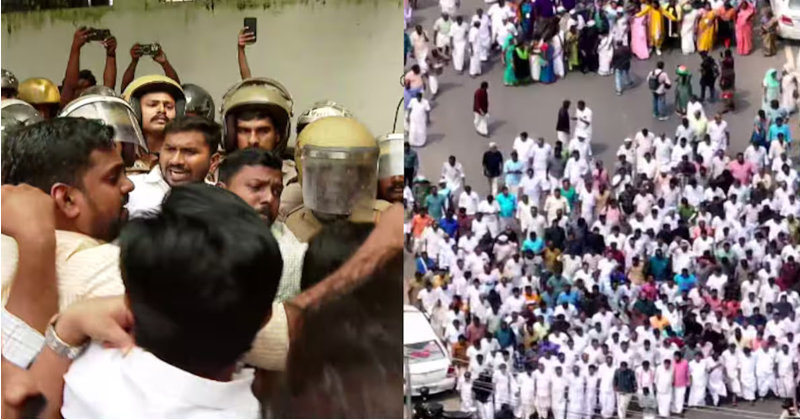 പാലക്കാട്ടെ പാതിരാ റെയ്ഡ് ; കടുത്ത പ്രതിഷേധവുമായി തെരുവിലിറങ്ങി യുഡിഎഫ് നേതാക്കള്‍, എസ്പി ഓഫീസിലേക്കുളള പ്രവര്‍ത്തകരുടെ മാര്‍ച്ച് തടഞ്ഞ് പോലീസ്