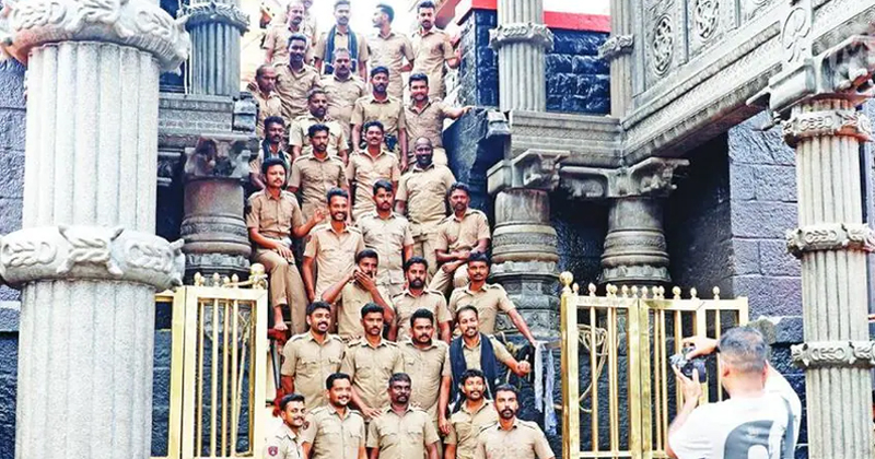 പതിനെട്ടാം പടിയിൽ നിന്നുള്ള വിവാദ ഫോട്ടോഷൂട്ടില്‍ നടപടി; 23 പോലീസുകാർക്ക് കണ്ണൂരിൽ കഠിന പരിശീലനം