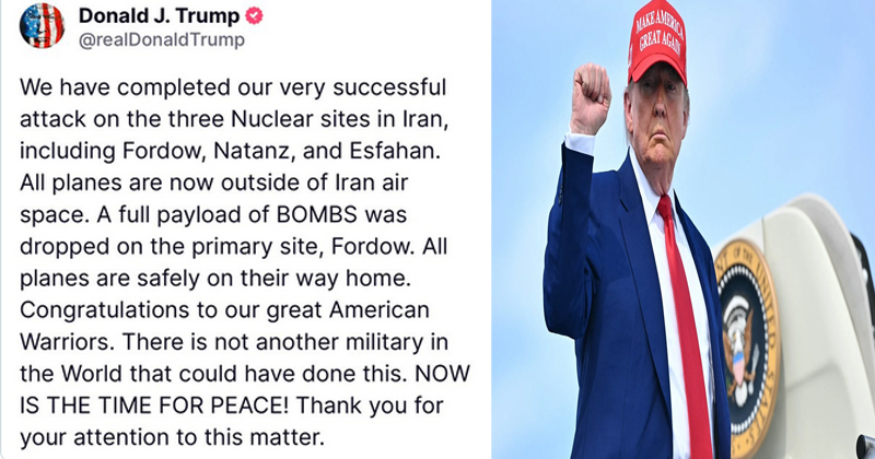 DONALD TRUMP| 'ഫൊര്‍ദൊ തീര്‍ന്നു' ഇറാനെ ആക്രമിച്ച് അമേരിക്ക; 3 ആണവകേന്ദ്രങ്ങള്‍ നശിപ്പിച്ചു